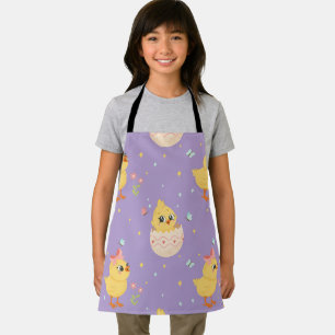 Tablier Poussin de Pâques mignon avec motif transparent à
