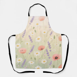 Tablier Prairie de fleurs sauvages pastel à floraison douc