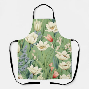 Tablier Pré avec tulipes et Fleurs sauvages