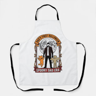Tablier Premier T-shirt de papa Halloween Vintage Famille