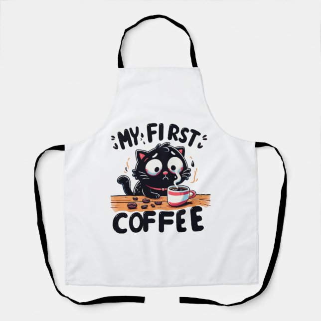Tablier Première aventure de café noir (Recto)