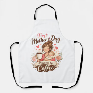 Tablier Première fête des Mères alimentée par le café – Ca