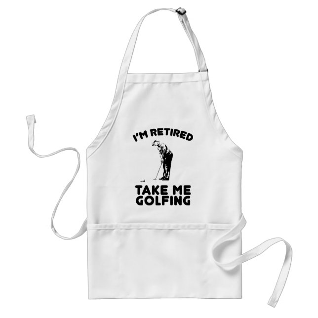 Tablier Prenez-moi jouant au golf (Devant)