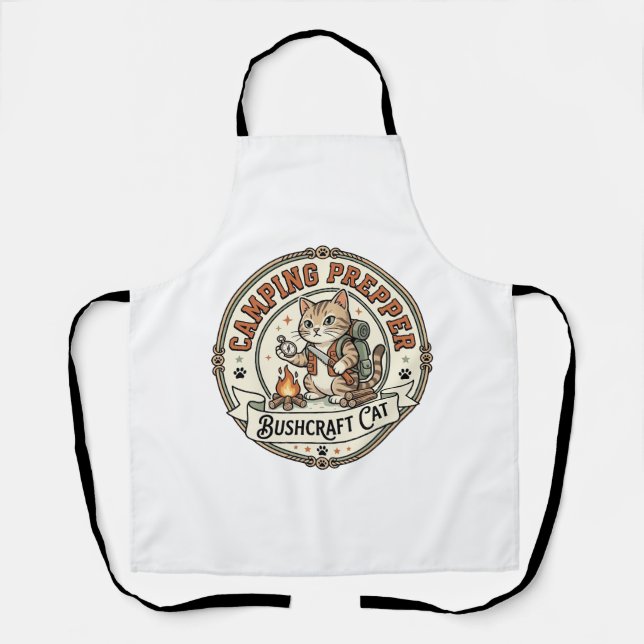 Tablier Préparateur de camping Bushcraft Chat Préparateur  (Recto)