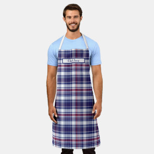 Tablier Préparatoire Multicolore Madras Bordeaux Navy Blan
