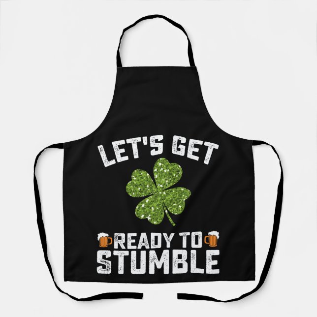 Tablier Préparons-nous à trébucher Drôle de St Patrick's D (Recto)