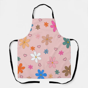 Tablier Préppy rose coloré Flower Heart Y2K Motif