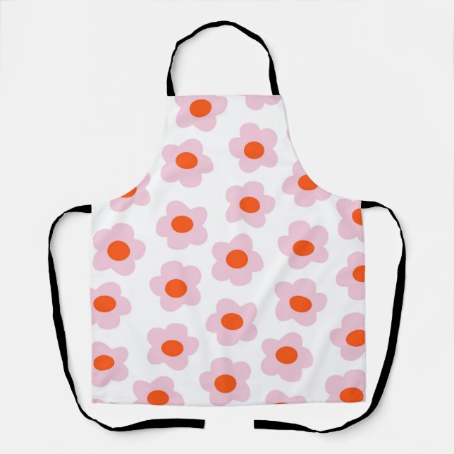 Tablier Preppy rose rouge hippie Motif (Recto)