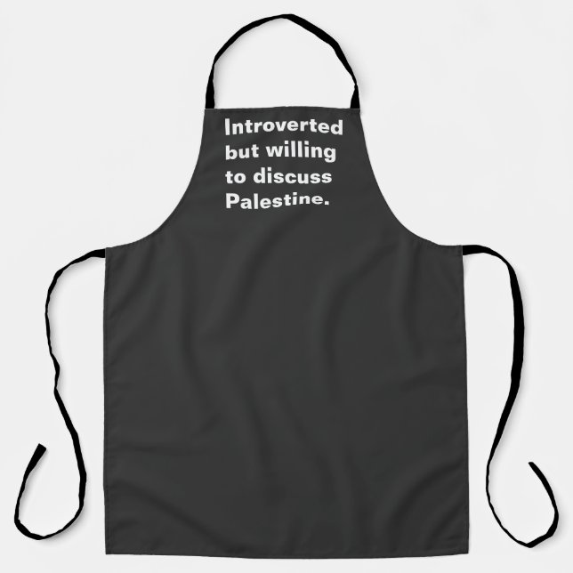 Tablier Présenté mais disposé à discuter de la Palestine (Recto)