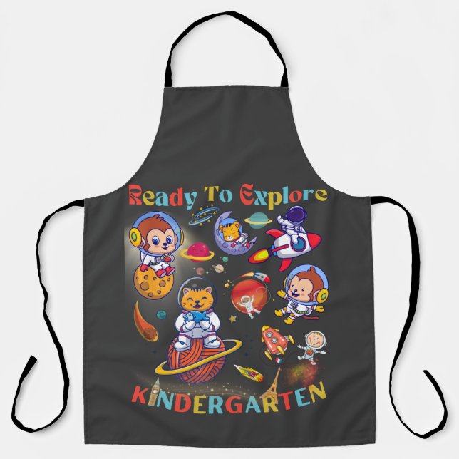 Tablier Prêt À Explorer La Maternelle (Recto)