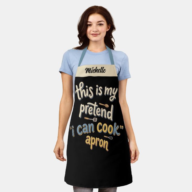 Tablier prétendant cuisiner - Cadeau drôle pour la (Porté)