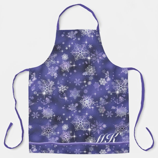Tablier Prettiest Snowflakes Motif Violet ID846 (Recto)
