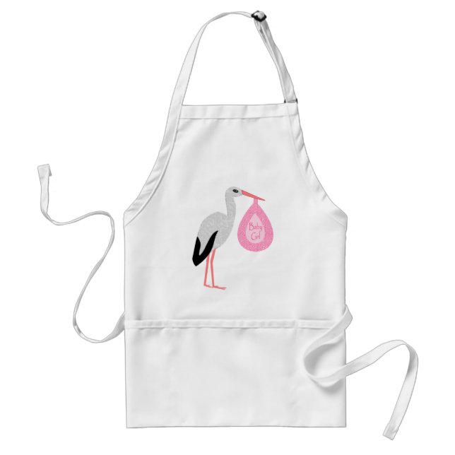Tablier Pretty Pink Baby Girl Stork (Devant)