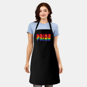 Tablier Pride lgbt lgbtq queer gay rainbow retro black