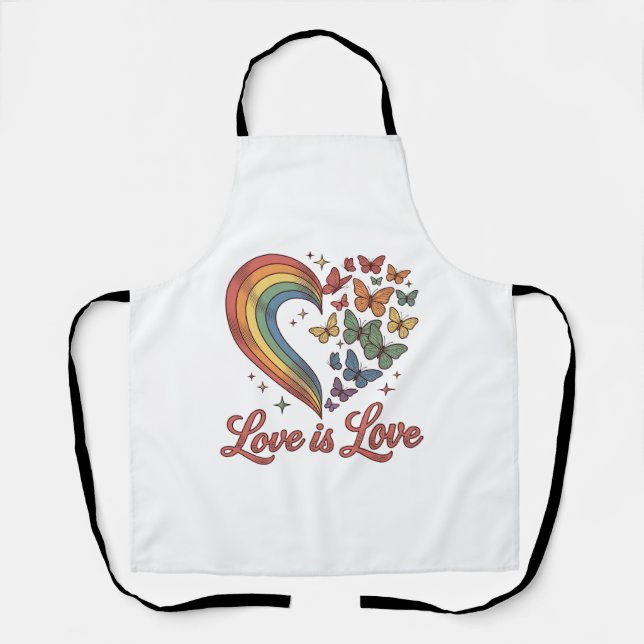 Tablier Pride Papillon Cœur L'amour Est L'amour Conception (Recto)