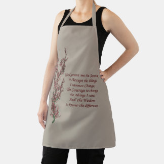 Tablier Prière de sérénité Citation inspirée Floral