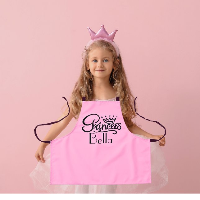 Tablier Princesse personnalisée Nom Pink Girl's Apron (Créateur téléchargé)