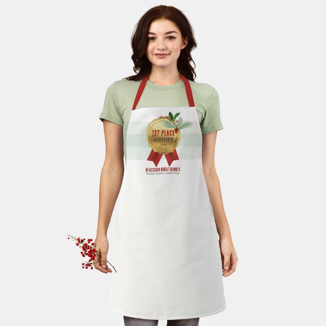 Tablier Prix du gagnant du concours de vacances élégant (Christmas Contest Prize Apron for the Winner. Great for Cookie, Baking & Sweater Competitions!)