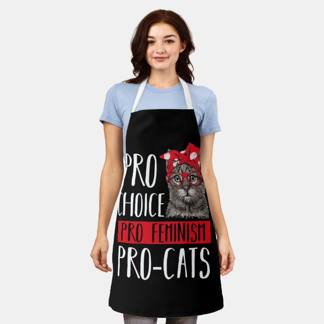 Tablier Pro Choice Pro Feminism Pro Cats Cat With Bandana (Porté)