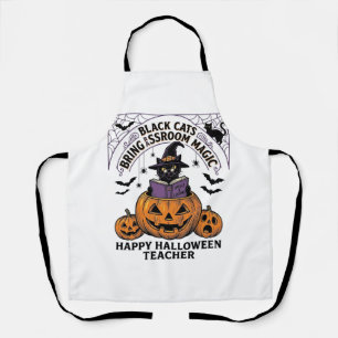 Tablier Prof Cat Halloween Citrouille Vintage Salle de Cla