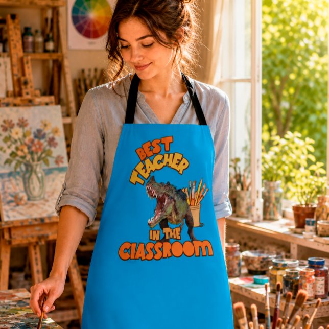 Tablier Professeur d'Art de Dinosaures Drôle Créatif pour  (Créateur téléchargé)