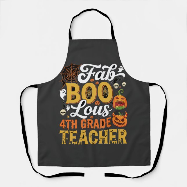 Tablier Professeur de 4e année Faboolous Halloween (Recto)