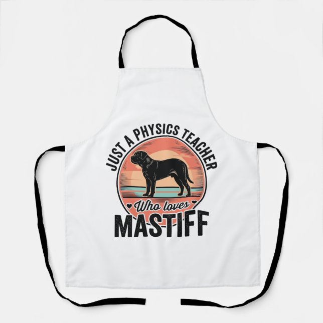 Tablier Professeur de physique aime Maillot de chien vinta (Recto)