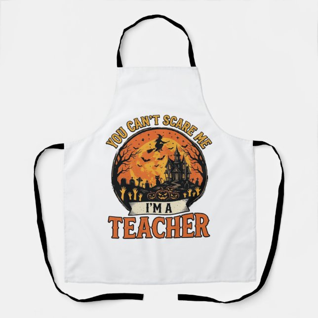 Tablier Professeur Halloween Vintage Drôle École Effrayant (Recto)