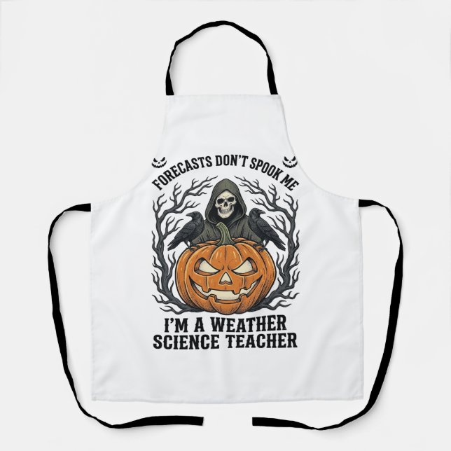 Tablier Professeur Météo Halloween Épouvantable Faucheur C (Recto)