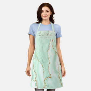Tablier professionnel de beauté agneau vert de mer
