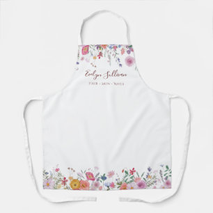 Tablier professionnel de beauté fleur sauvage frai