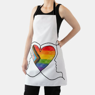 Tablier Progress Pride Heart Line Art
