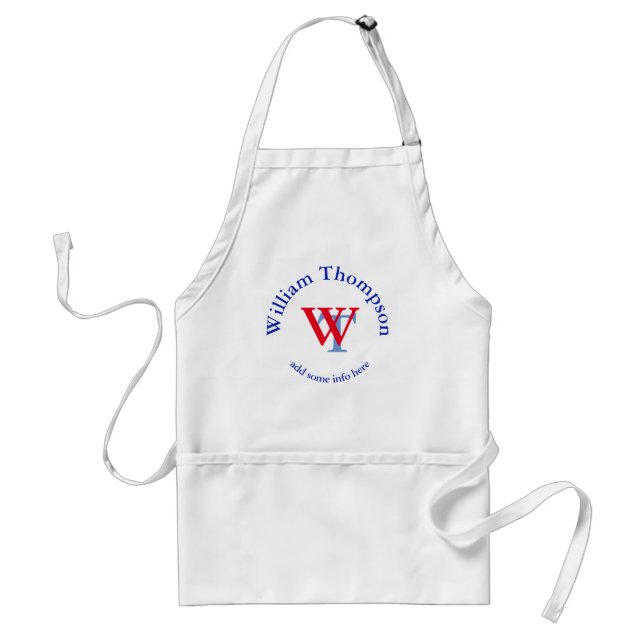 Tablier promote yourself | logo | monogram red/blue (Devant)