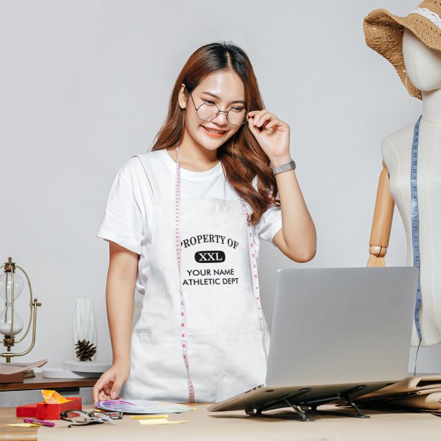 Tablier Propriété de XXL Votre nom (Property of XXL Your Name Adult Apron)