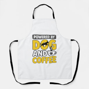 Tablier Propulsé par le chien et le café vintage shirt des