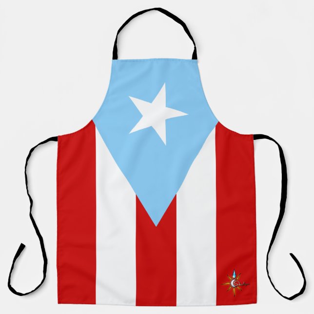 Tablier Puerto Rico Flag All Over Print Large Apron (Recto)