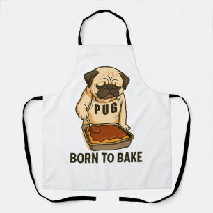Tablier Pug Né pour Faire Rire les Amateurs de Chiens