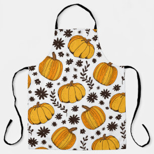 Tablier Pumpkin color seamless pattern, hand drawn squash 