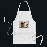 Tablier Puppy on a Sled<br><div class="desc">An adorable puppy figurine on a sled in the snow.</div>