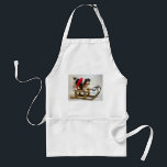 Tablier Puppy on a Sled<br><div class="desc">An adorable puppy figurine on a sled in the snow.</div>