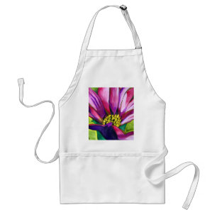 Tablier Purple African Daisy watercolor art flower