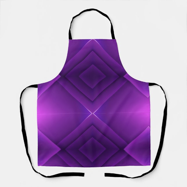 Tablier Purple apron with a geometric diamond pattern (Recto)