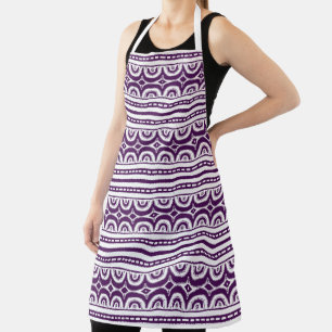 Tablier Purple blanc modèle Tribal Africain