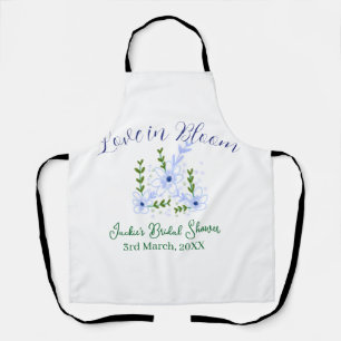 Tablier Purple boho amour en fleurs nom de la baby shower 