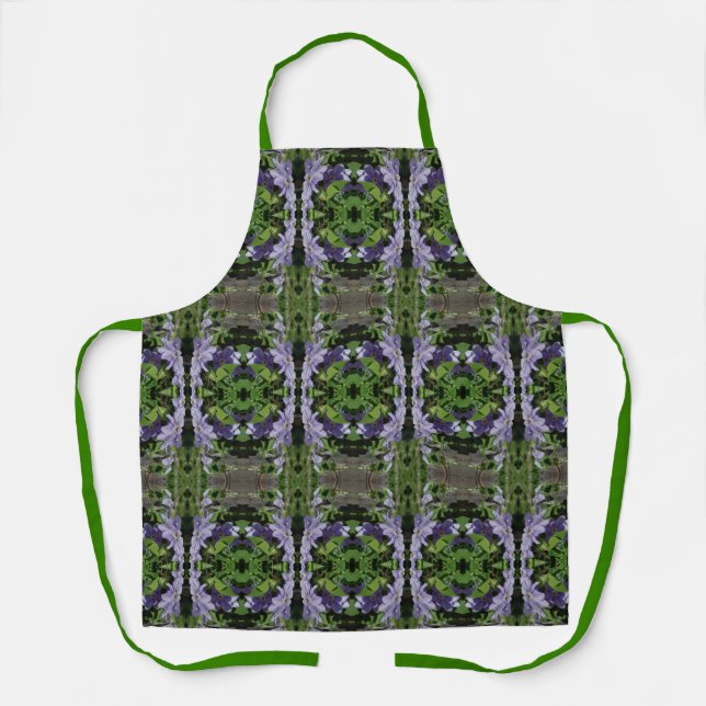 Tablier Purple Clematis Fleurs Motif Abstrait (Recto)