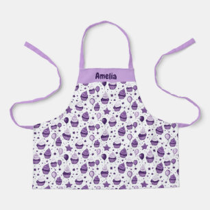 Tablier Purple Cupcake Apron Personnalisé Enfants
