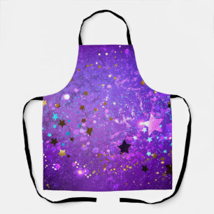 Tablier Purple foil background with stars