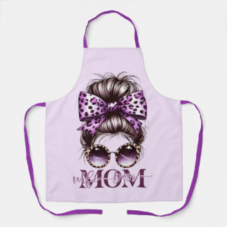 Tablier Purple Messy Bun Maman Femme Boss