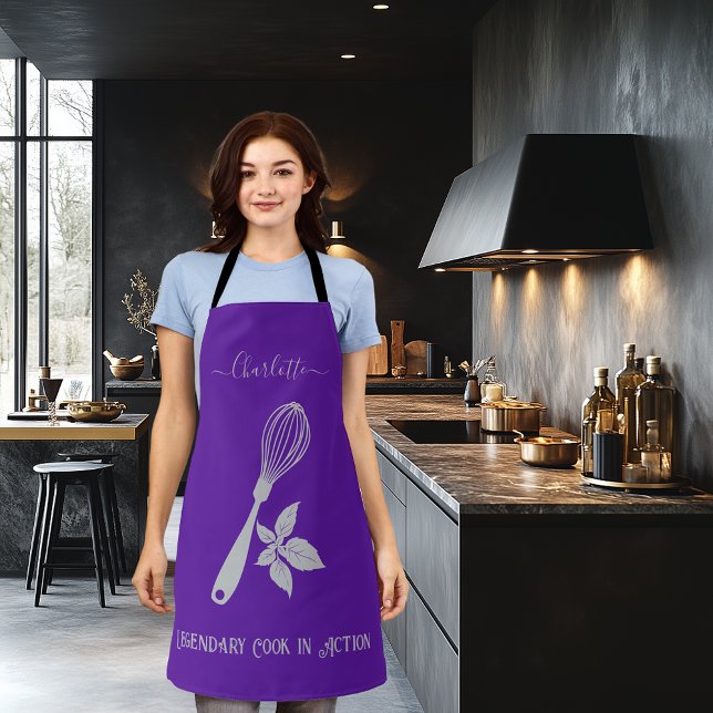 Tablier Purple Royal avec Whisk d'argent doux et Herb (Créateur téléchargé)