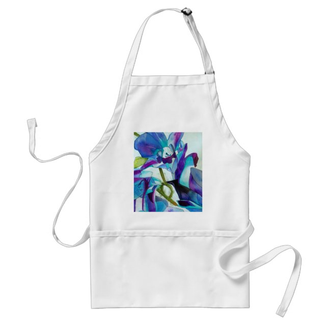 Tablier Purple Singapour orchidée aquarelle (Devant)